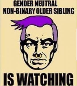 Gender-neutral Non-Binary Older Sibling is Watching